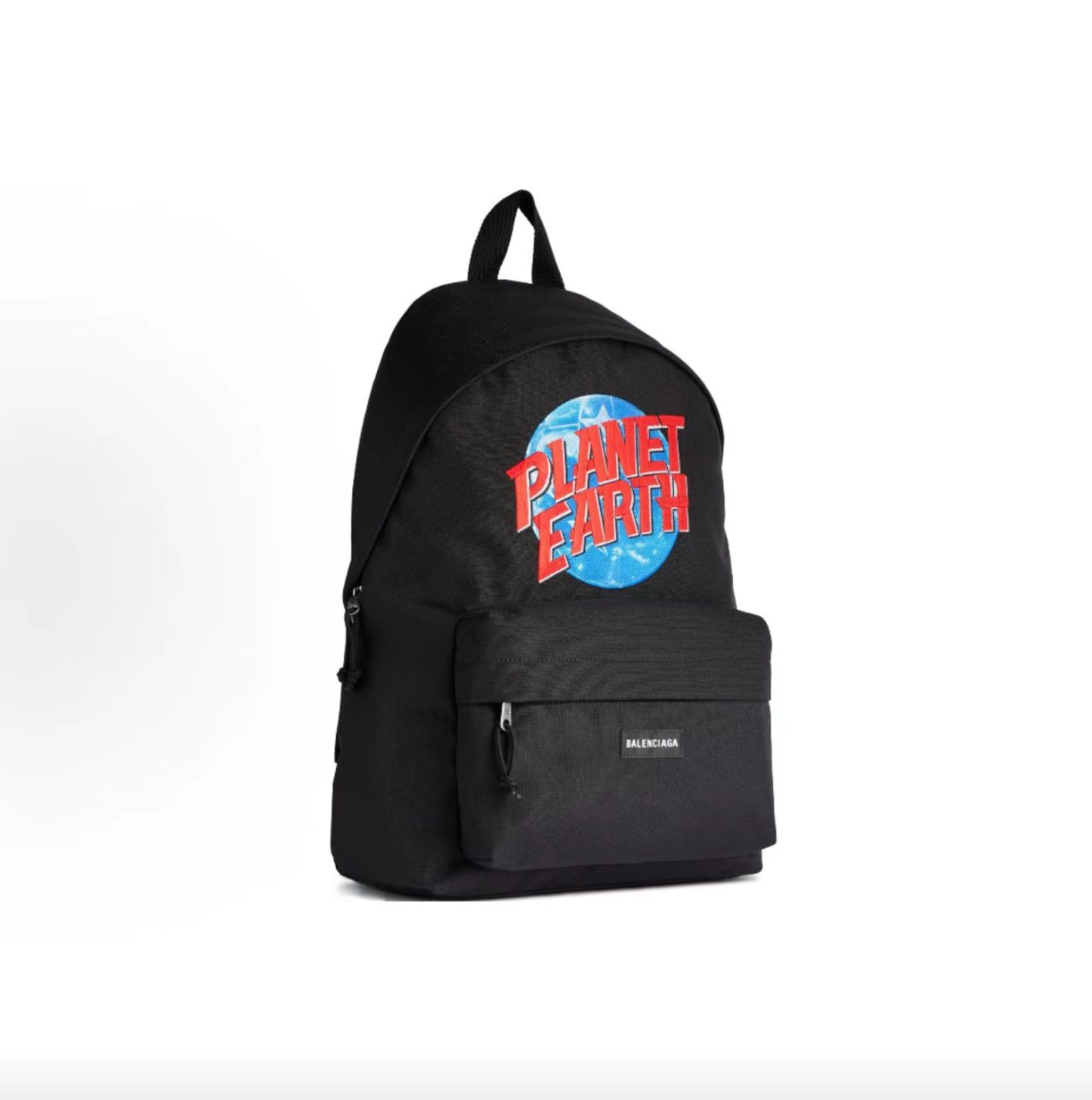 Balenciaga Explorer Planet Earth Print Backpack Black