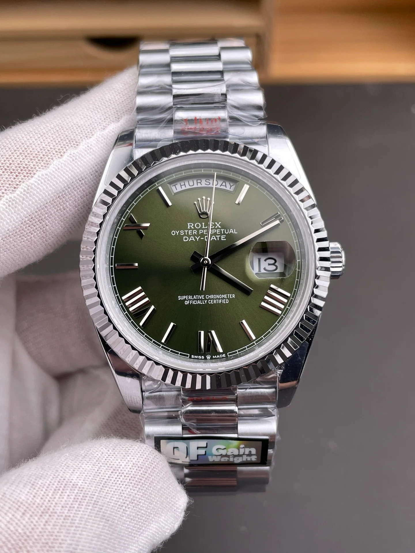 Day-Date Olive Green Roman Dial