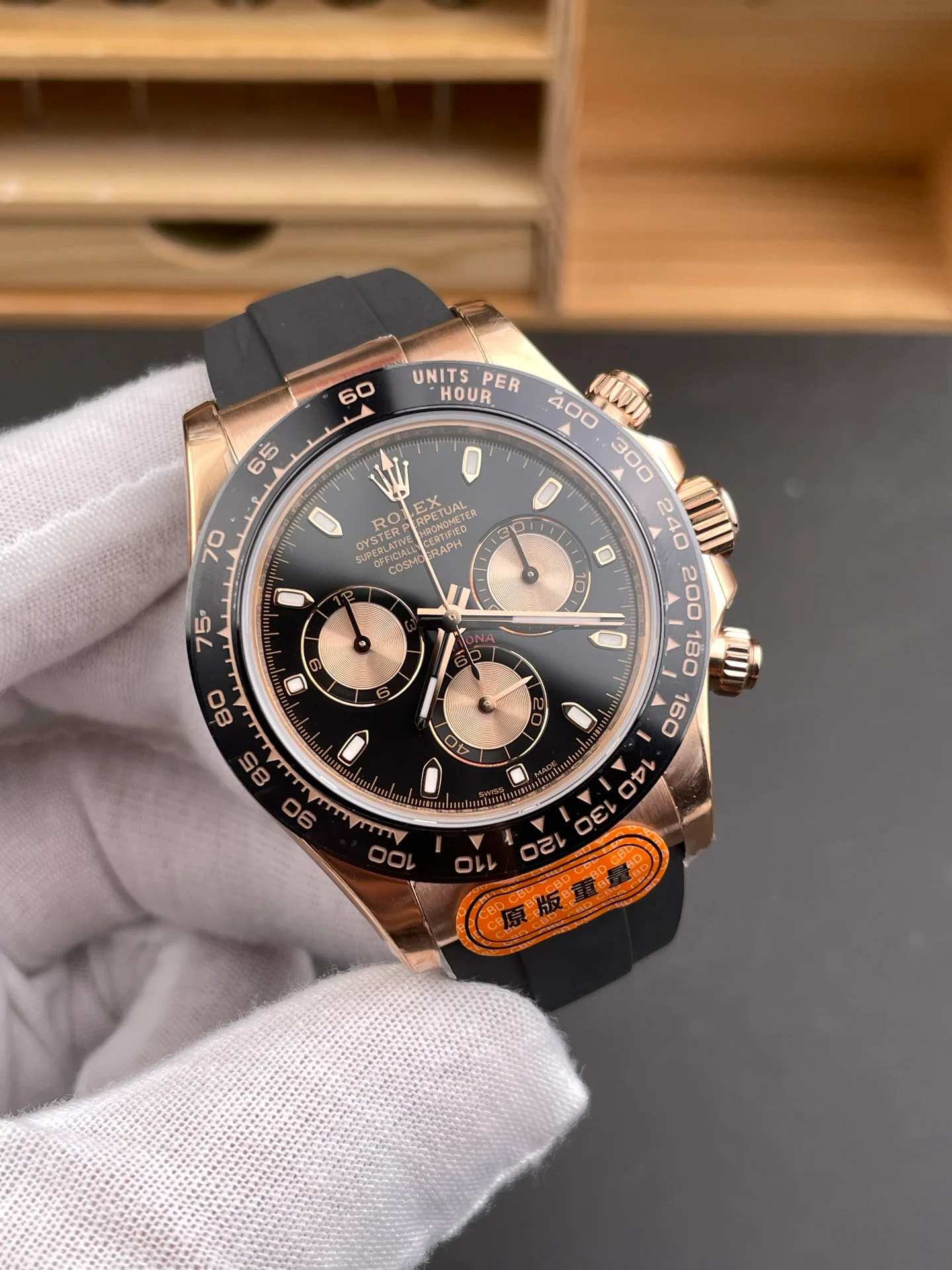 Black Warrior Daytona Rose Gold Black Dial