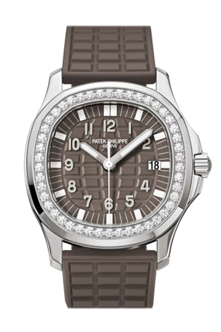 [2026 Mirror Grade]Patek Philippe Aquanaut Quartz Diamond Brown Dial Ladies Watch 5067A-023