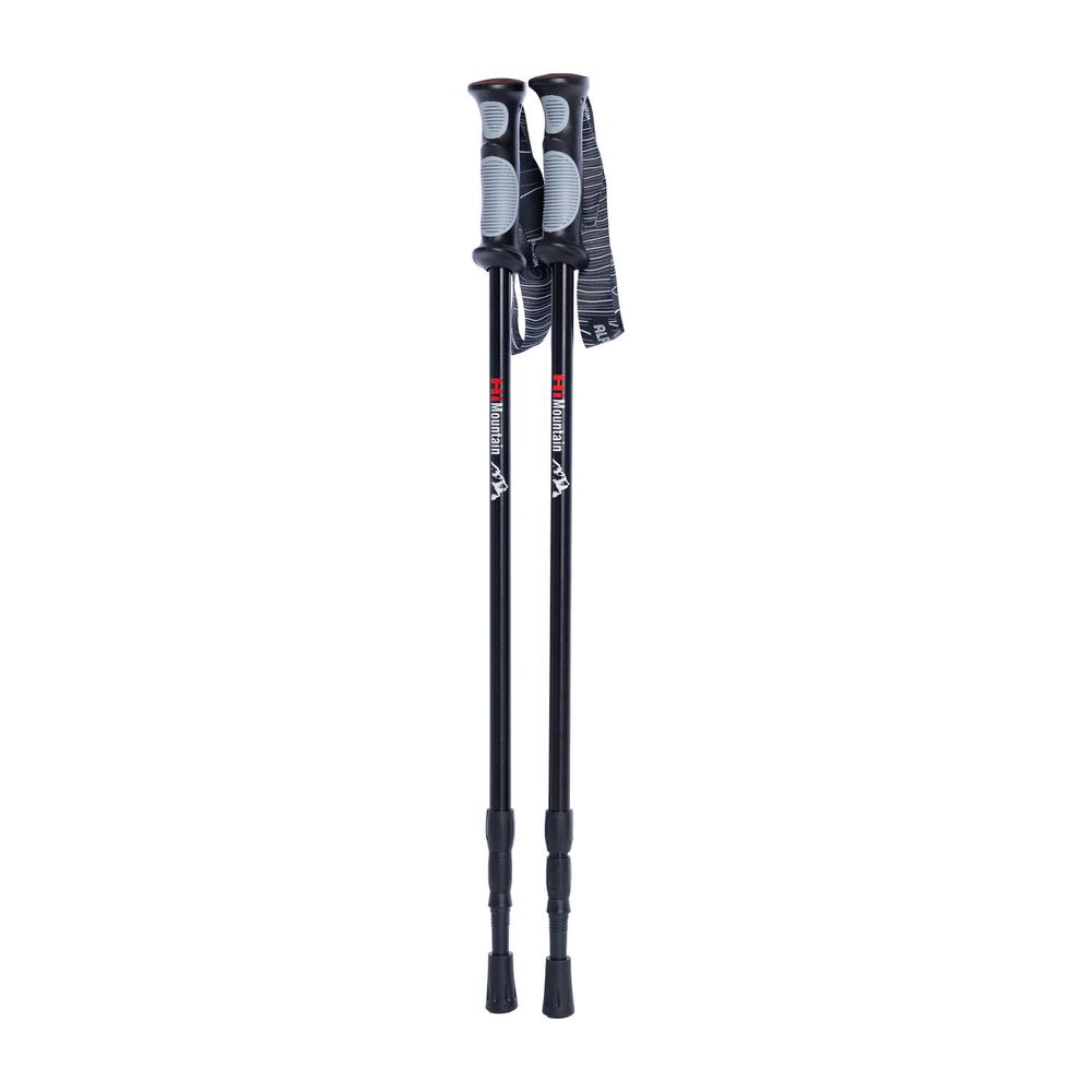 HIMOUNTAIN Aluminiowe kije trekkingowe HiMountain, 66-135 cm, czarno-szare