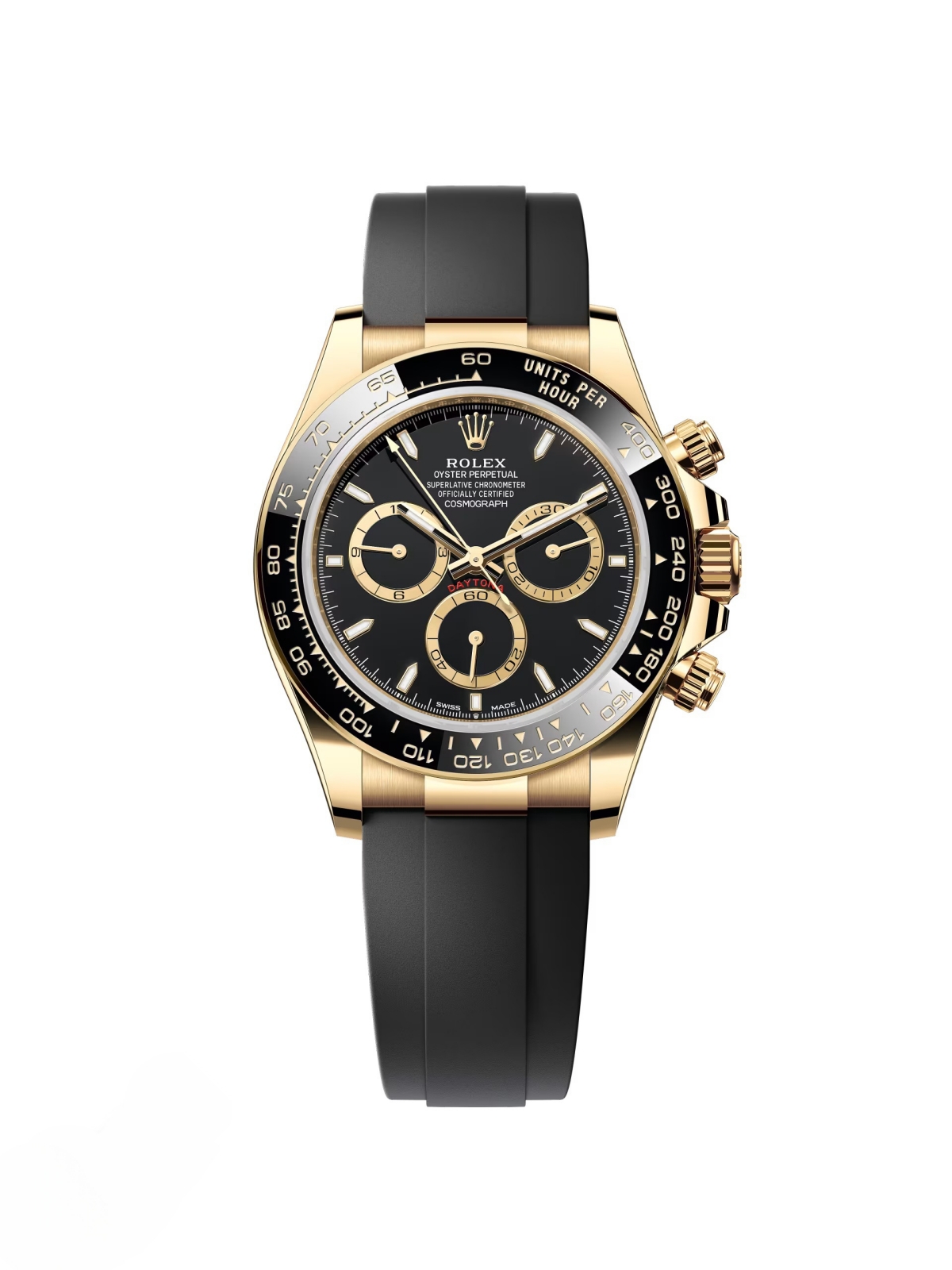 [2026 Mirror Grade]Rolex Daytona Yellow Gold / Ceramic / Black / Oysterflex  m126518ln-0008