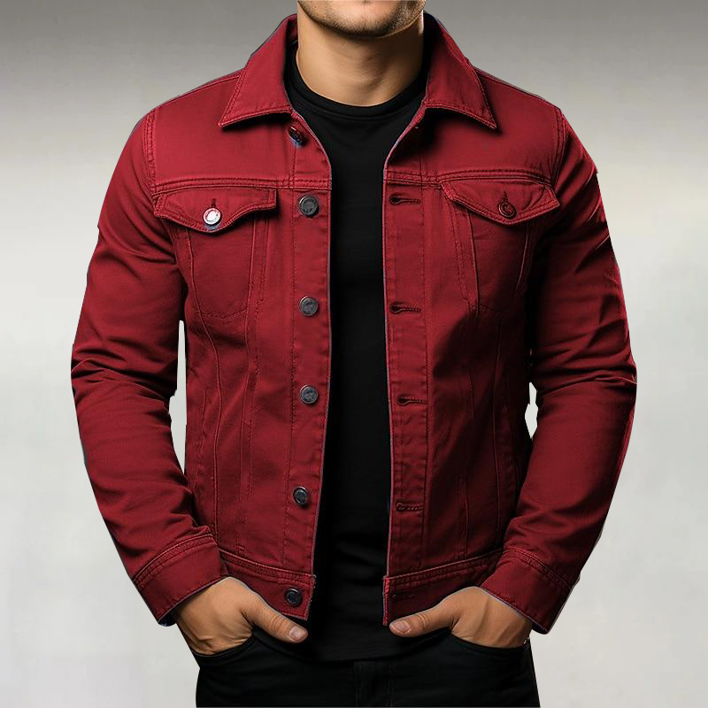 Men's Fashion Turndown Collar Single Breasted Jacket