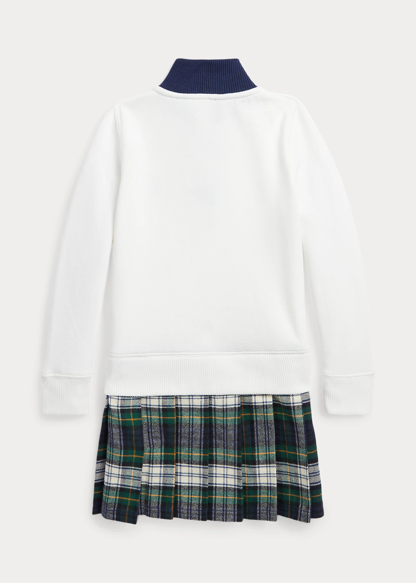 Plaid Pleated Fleece Dress