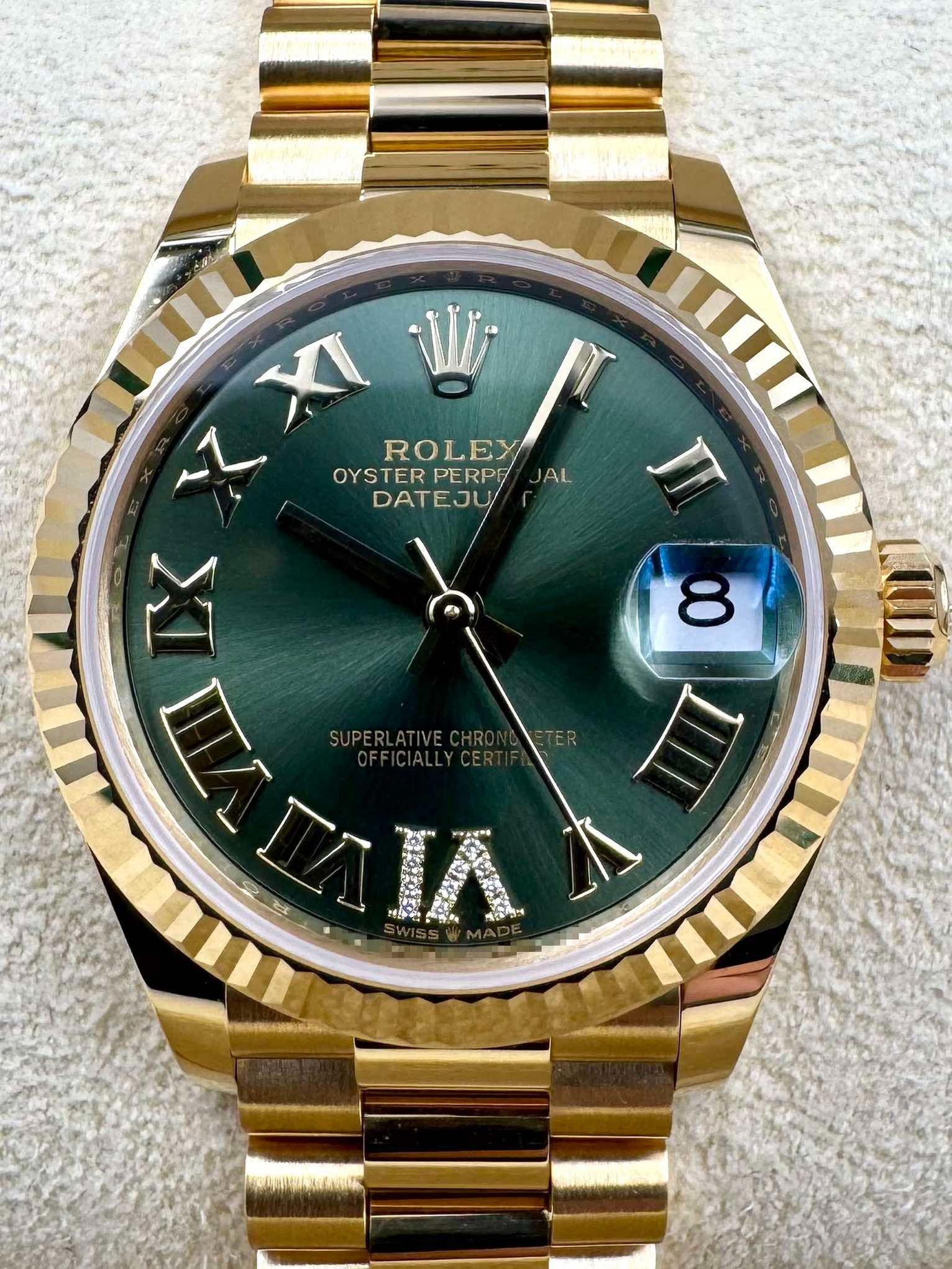 [2026 Mirror Grade]RLX Datejust m278278-0030 Olive Green 31mm Dial President Bracelet Watch