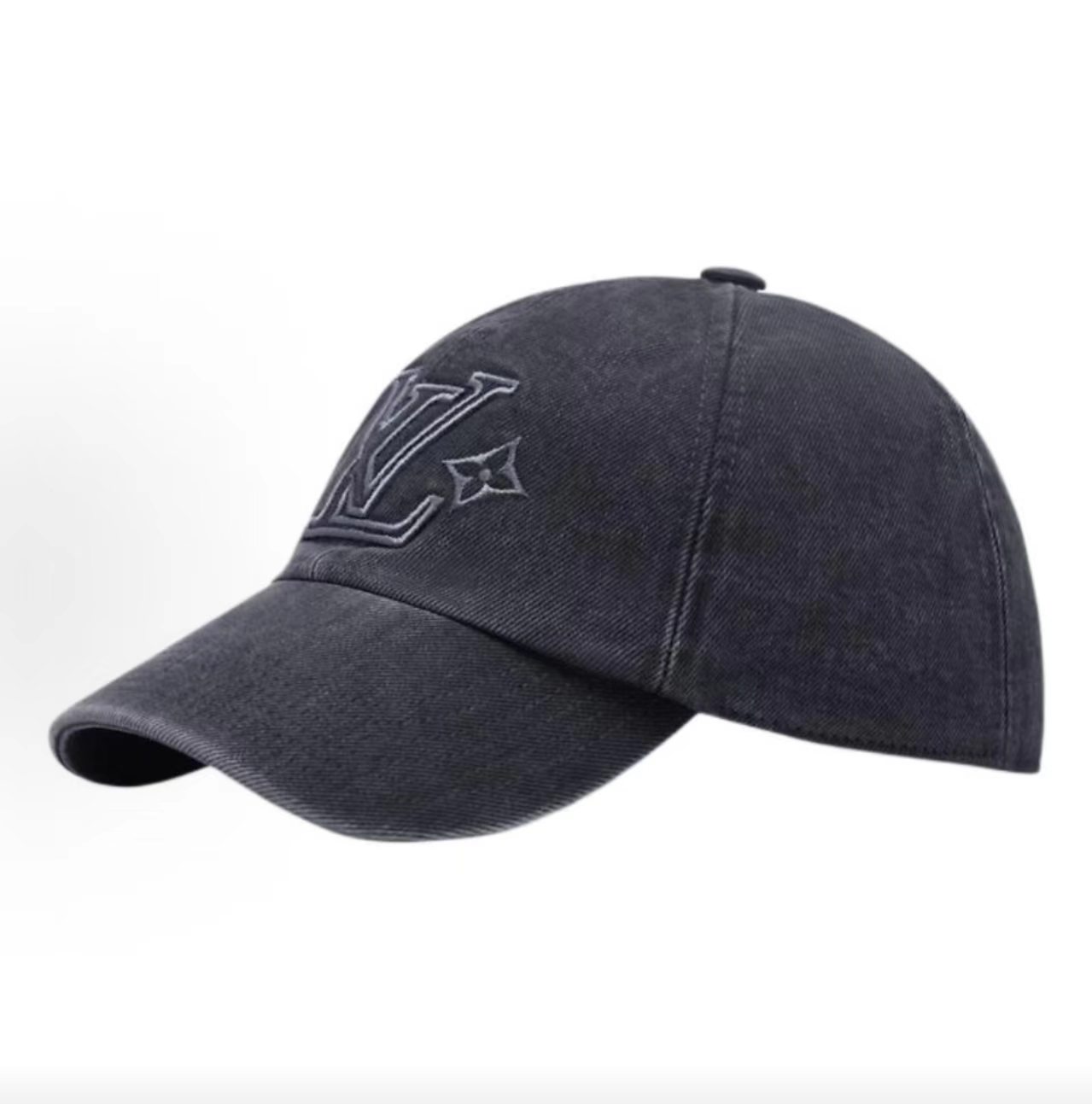 Louis Vuitton Washed Black Denim LV Star Embroidery Baseball Cap