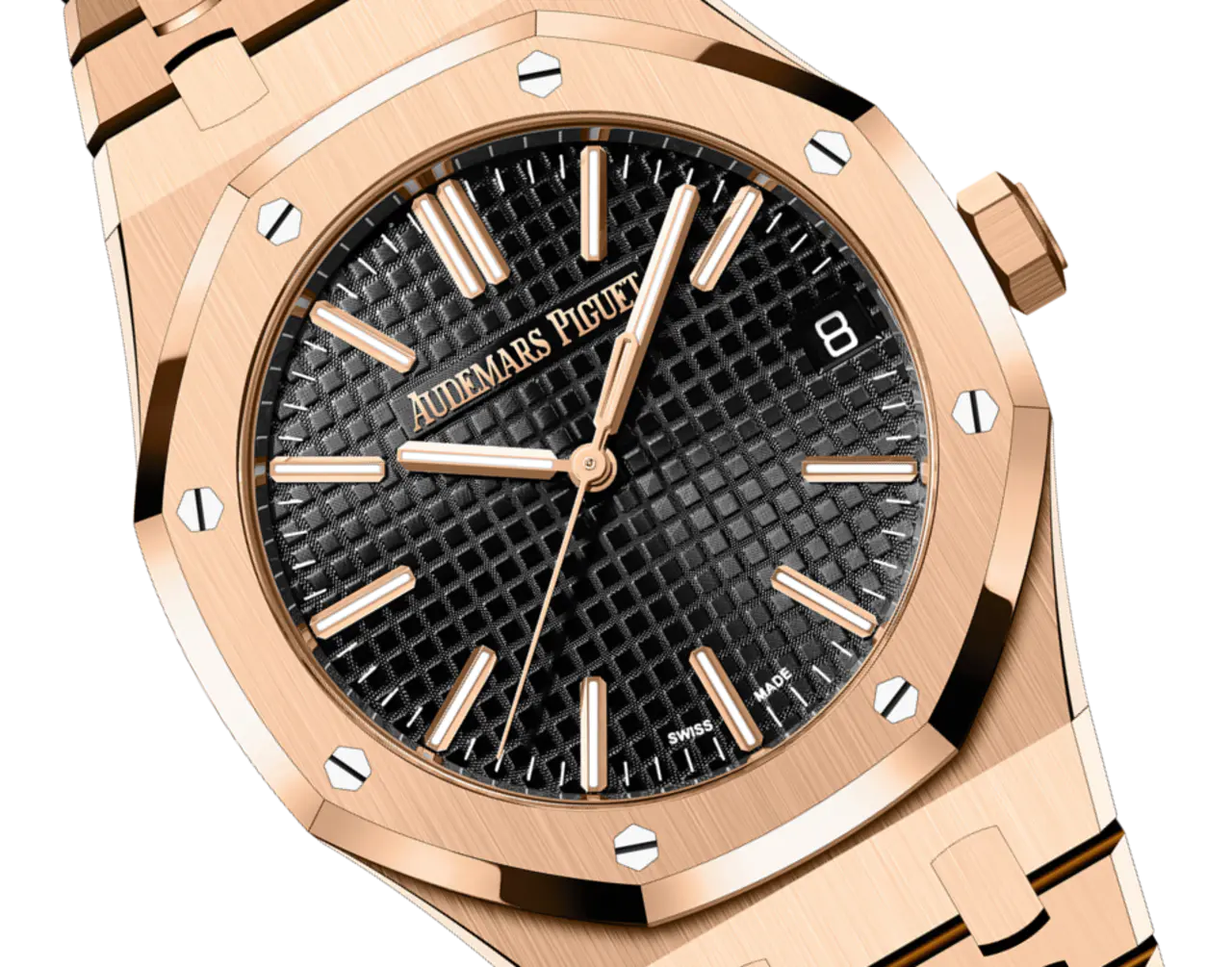 [2026 Mirror Grade]Audemars Piguet ROYAL OAK Pink Gold Black Dial 41mm 15510OR.OO.1320OR.04