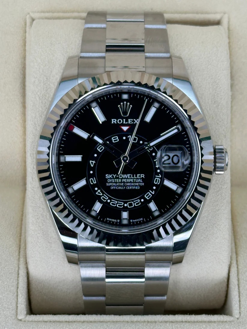 [2026 Mirror Grade]RLX  Sky-Dweller 42mm Stainless Steel Black Dial Oyster - 336934