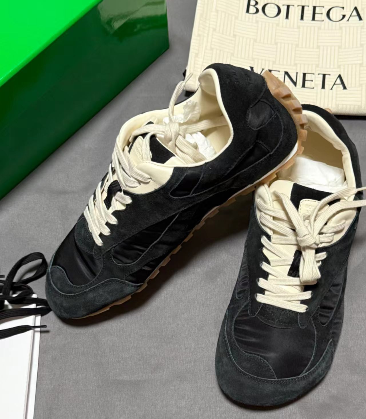 Bottega Veneta Orbit Sneakers Black Suede and Nylon