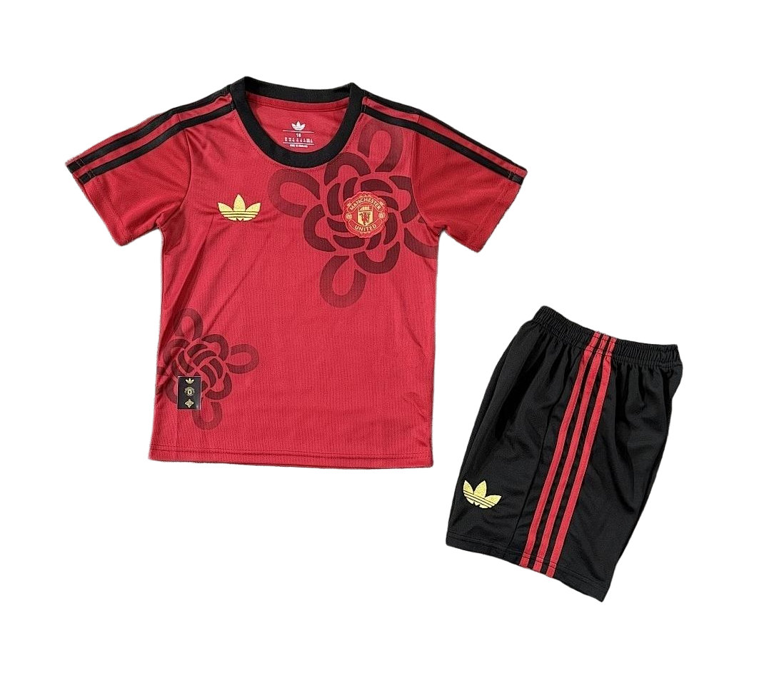 Manchester United Chinese Knot Cultral Story Kids Kit Jersey+Shorts 2025/26