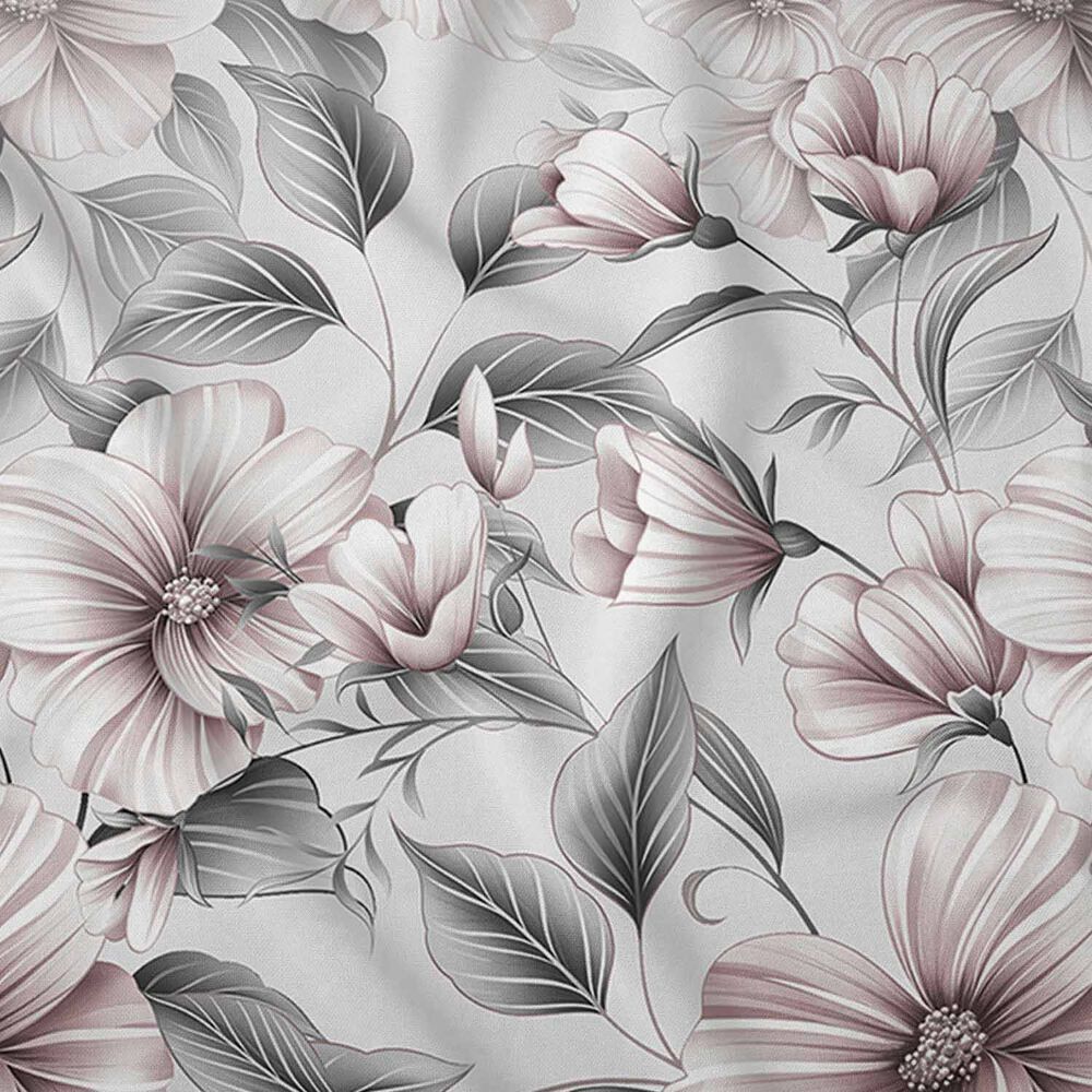 HOME SATIN Pościel satynowa 140 x 200 cm Home Satin, szara w kwiaty