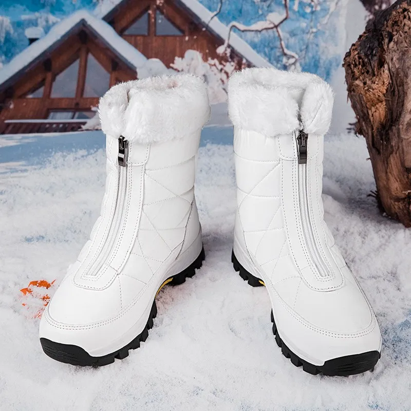 Winter Women Shoes Fashion Ankle Boots Women Keep Warm Female Zipper Snow Boots Ladies Outdoors Women Work Booties