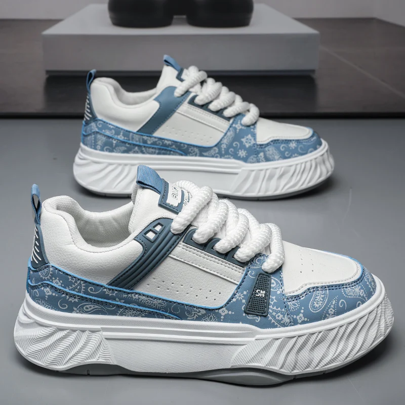Sneakers for Men White Flat Shoes Hiking Athletic Footwear Round Toe Walking Waterproof Comfortable Breathable Trendy All-match