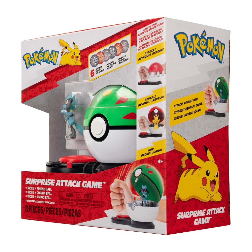 POKÉMON Gra Pokémon Surprise Attack seria 3, z figurką Riolu
