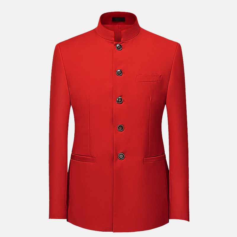 Men's Business Casual Stand Collar Single Breasted Blazer