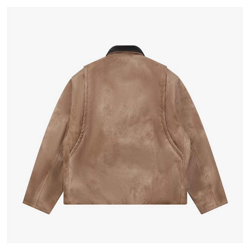 We11done Faux Suede Leather Collar Padded Jacket