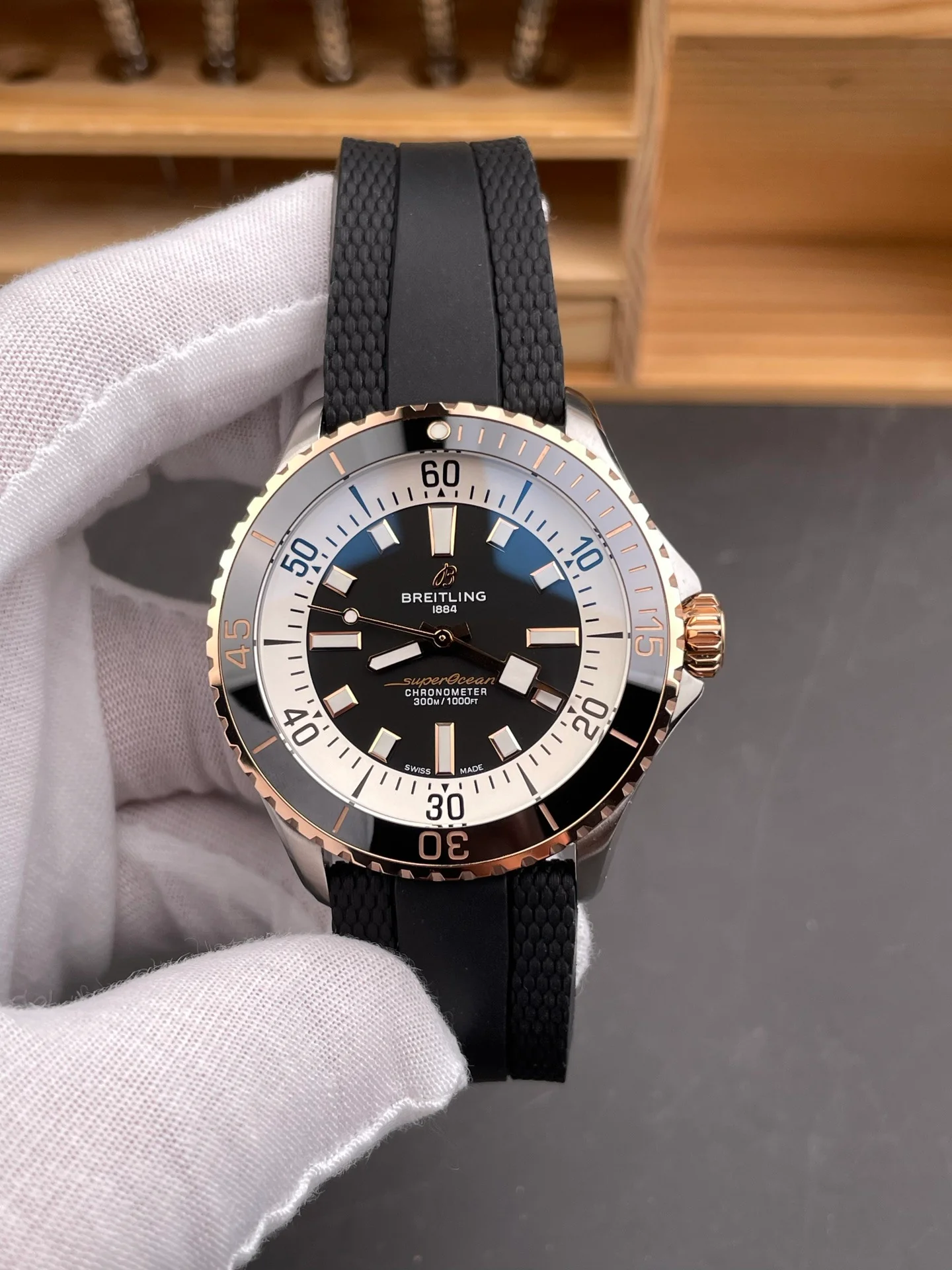 Superocean Two-tone Rose Gold Black Dial