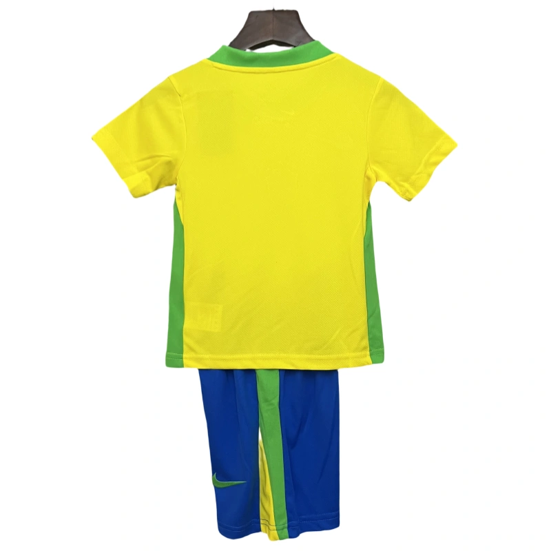 2025 Brazil Home Kids Football jersey Kits Fan edition