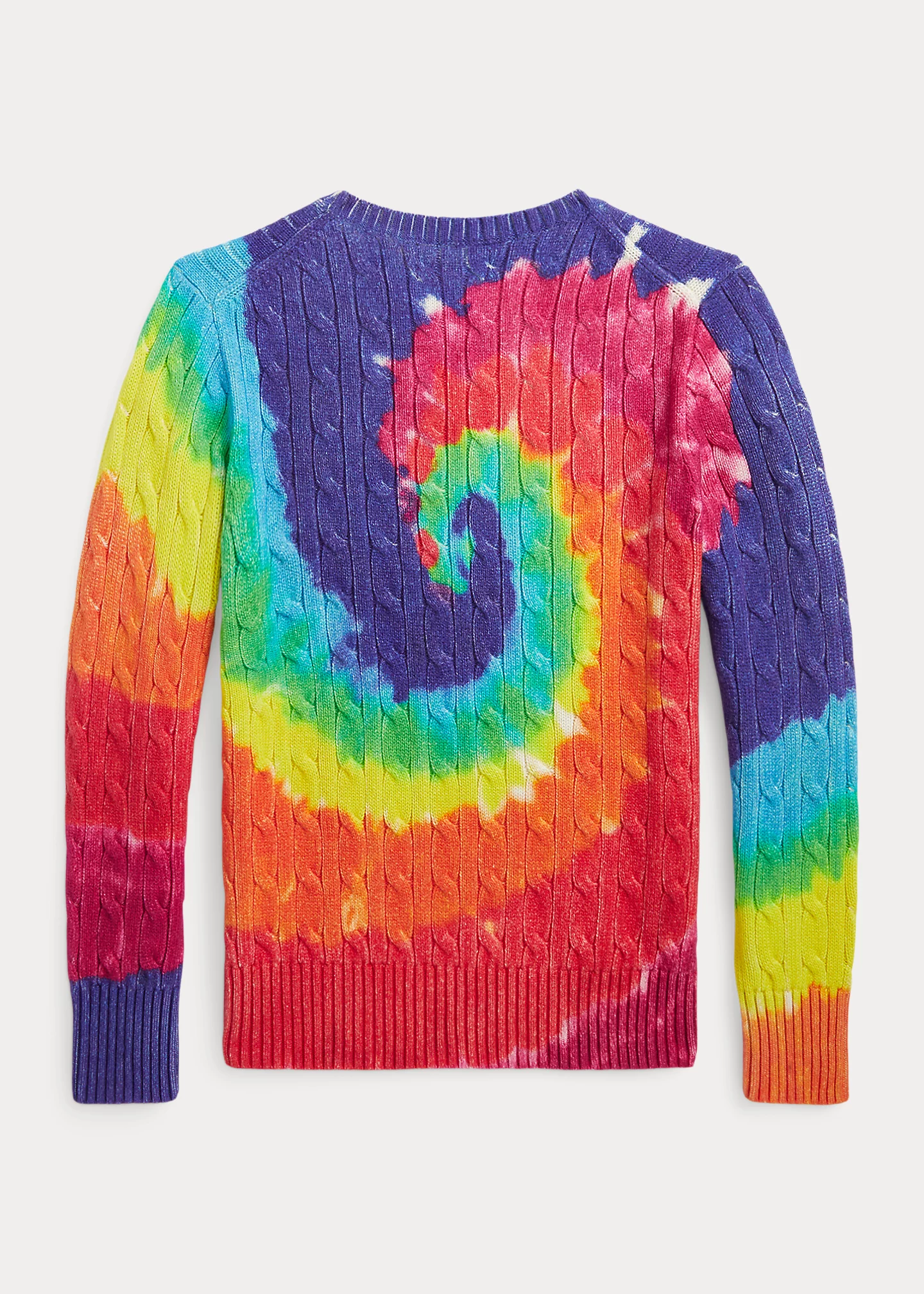 Tie-Dye-Print Cable-Knit Cotton Sweater