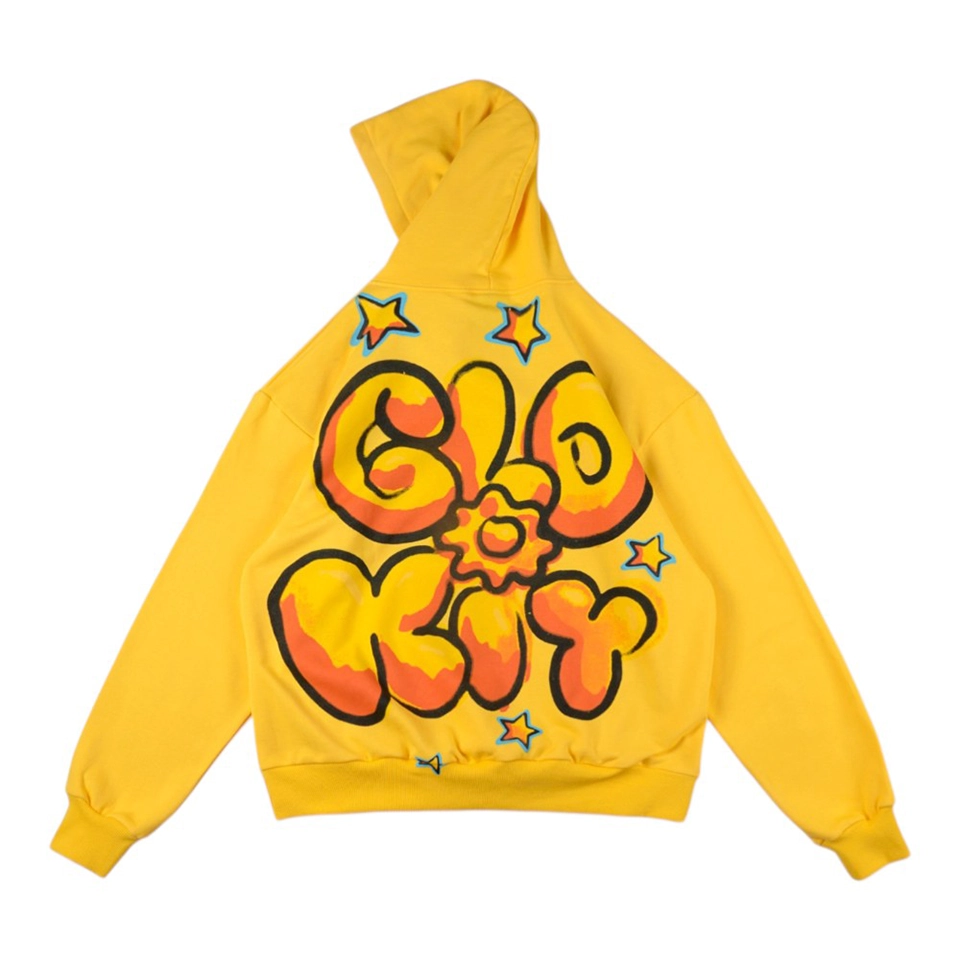 Glo Gang Yellow Graffiti “Old Way” Graphic Hoodie