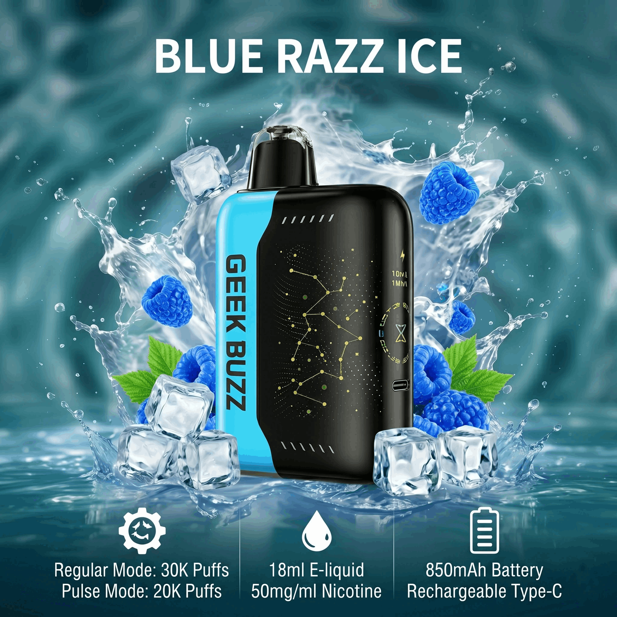Geek Buzz waporyzator z 3 trybami Regular Pulse Super do 30 000 zaciągnięć