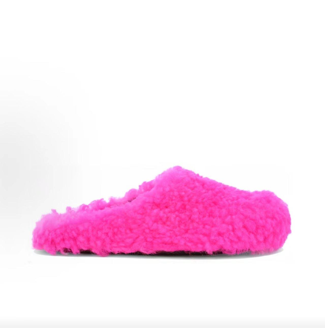 Marni Hot Pink Curly Shearling Fussbett Mule