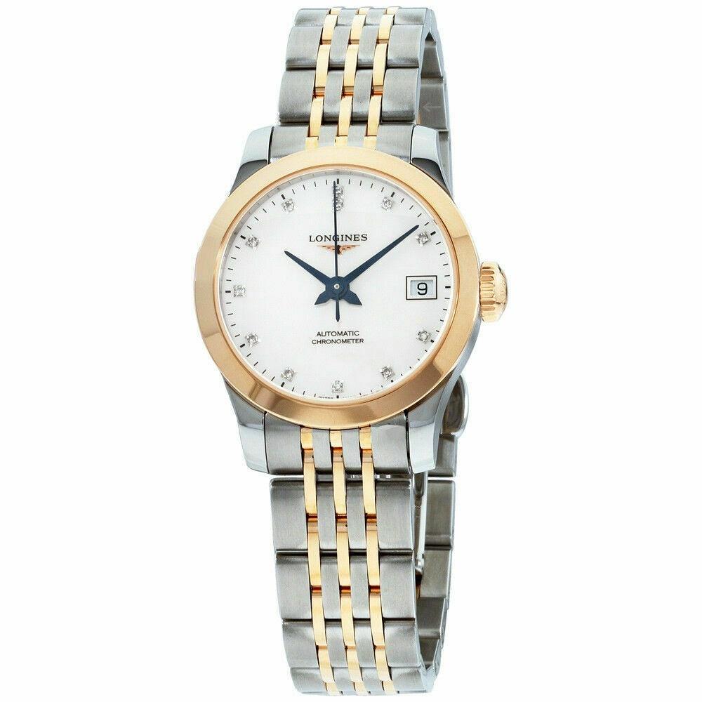 [2026 Mirror Grade]Longines Women's L23205877 Record Two-Tone Stainless Steel Watch