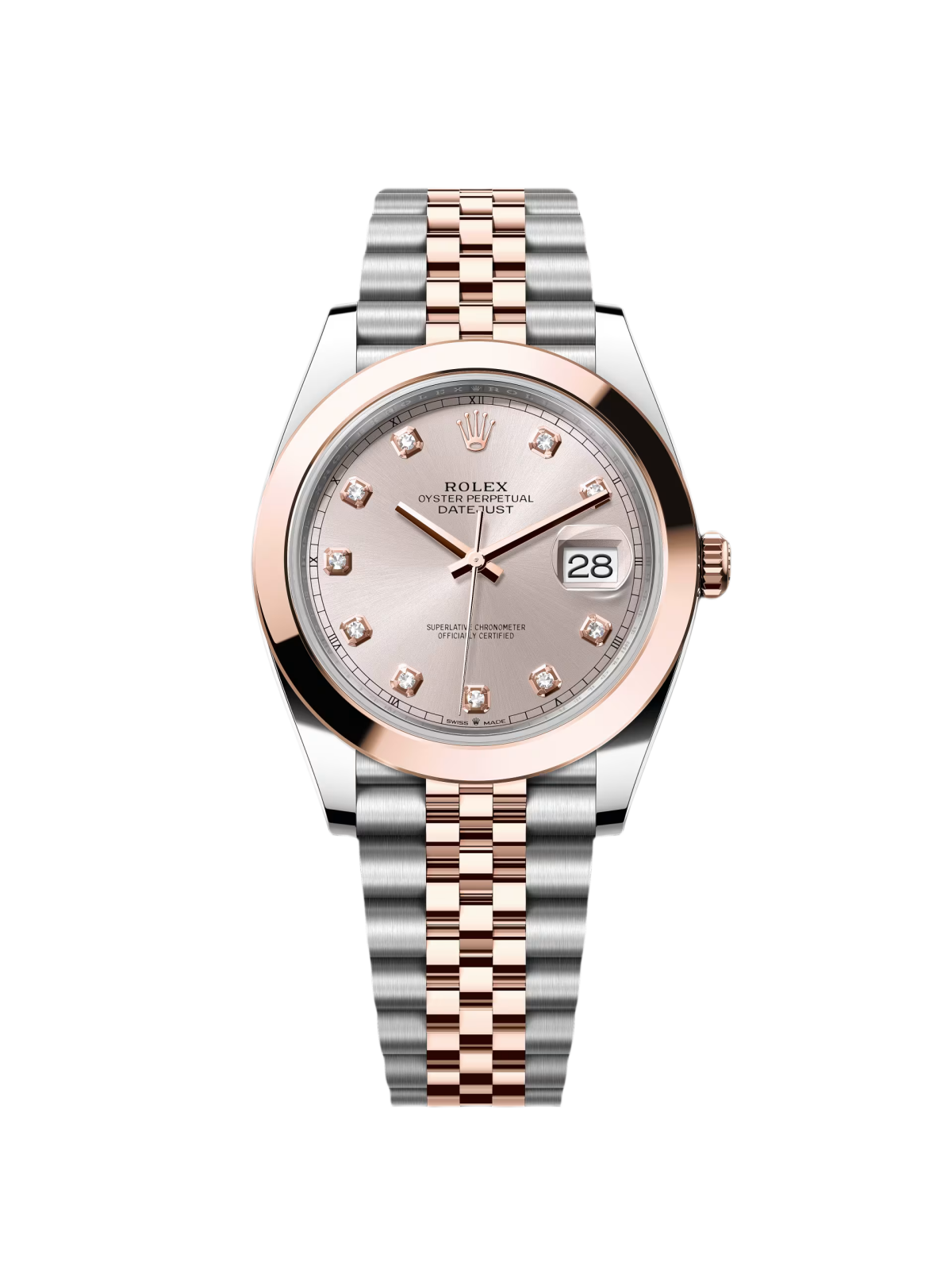 [2026 Mirror Grade]RLX Datejust 41mm 126301 Sundust Diamond Jubilee Steel and Everose Gold Watch