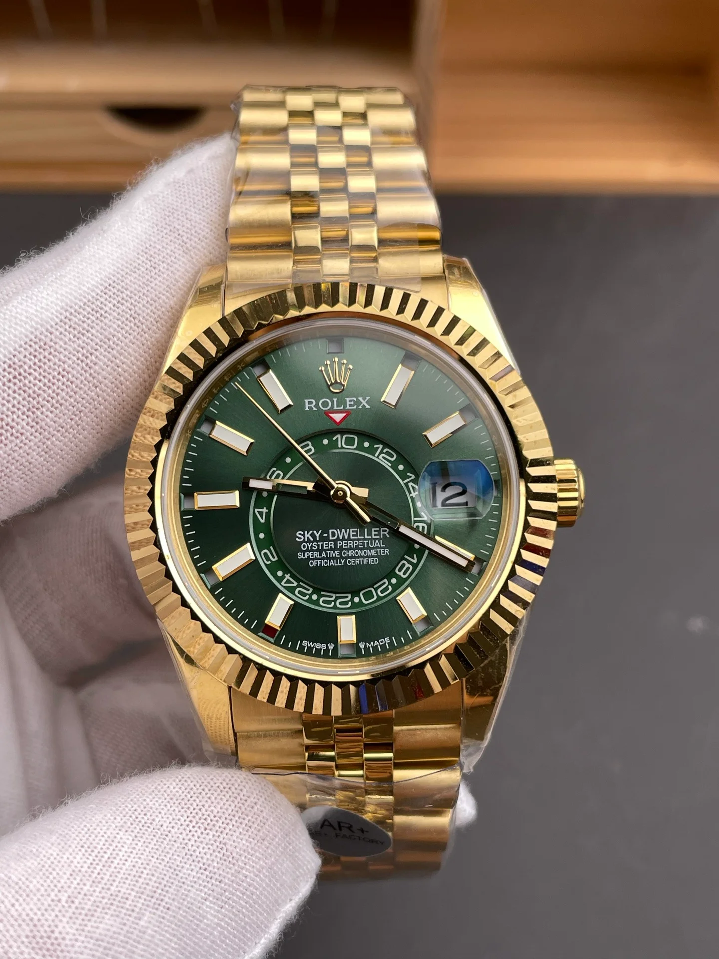 Full Gold Sky-Dweller Green Dial