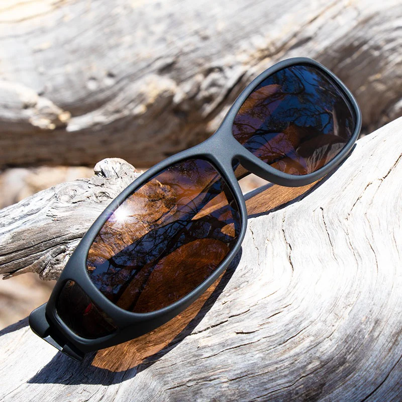 Black Mini Slim Frame with Polarized Amber Lens