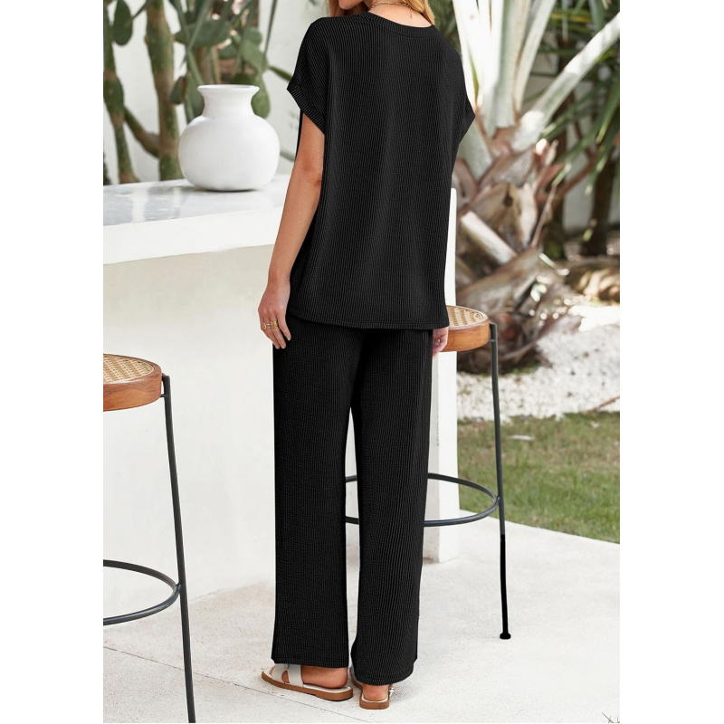 2 Piece Sets for Women Dressy Casual Ribbed Knit