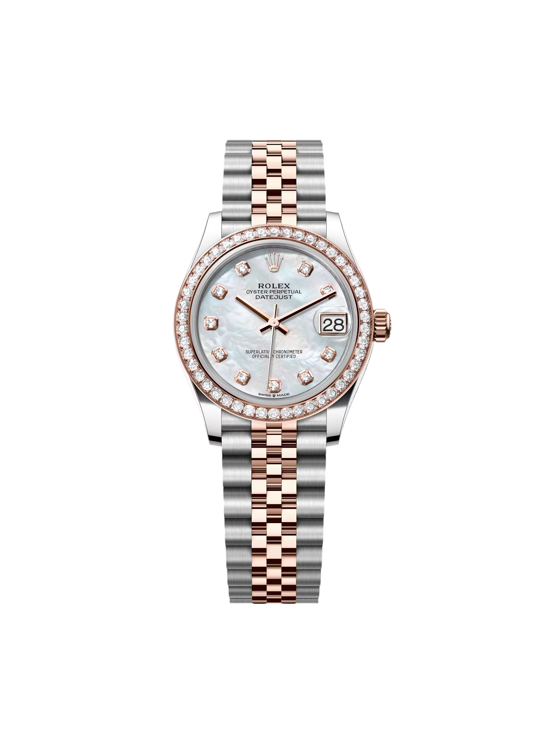 [2026 Mirror Grade]RLX Datejust m278381-0025/0026 Mother-of-Pearl Diamond 31mm Dial Diamond-Set Bezel and Oyster Bracelet Watch