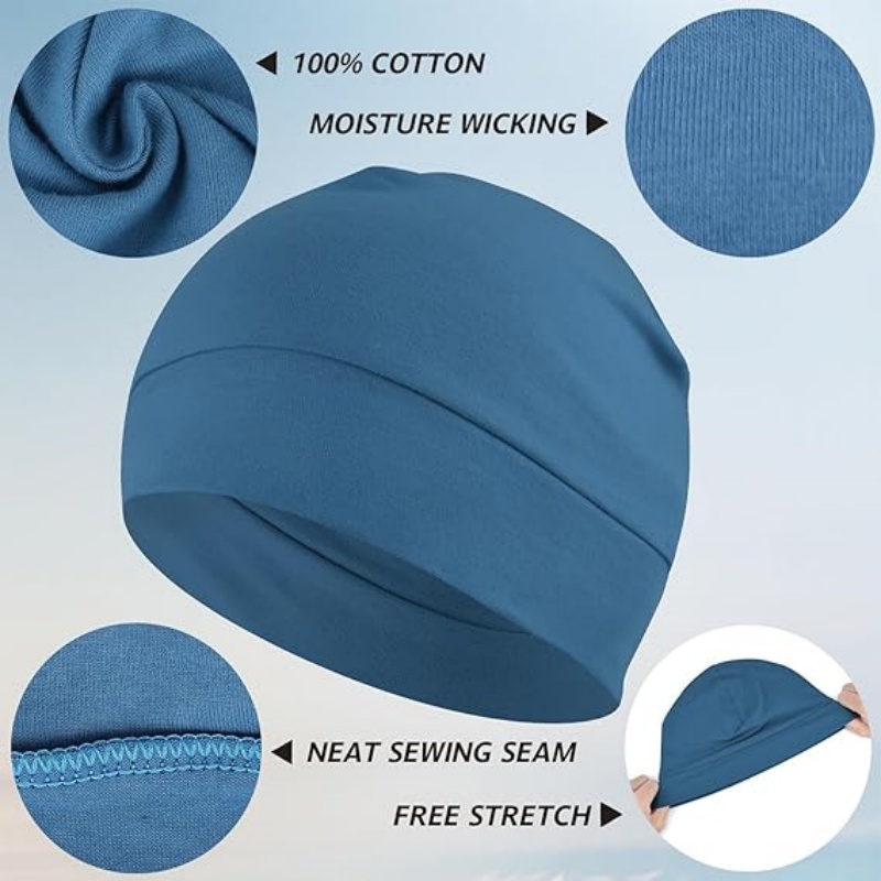 Headshion Cotton Skull Caps for Men Women