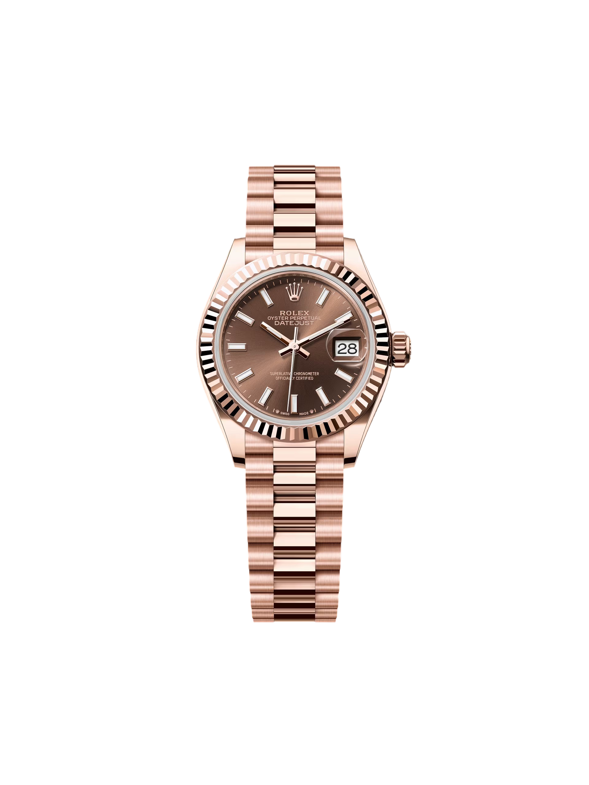 [2026 Mirror Grade]RLX Lady-Datejust 28mm 279175 Chocolate Dial President Everose Gold