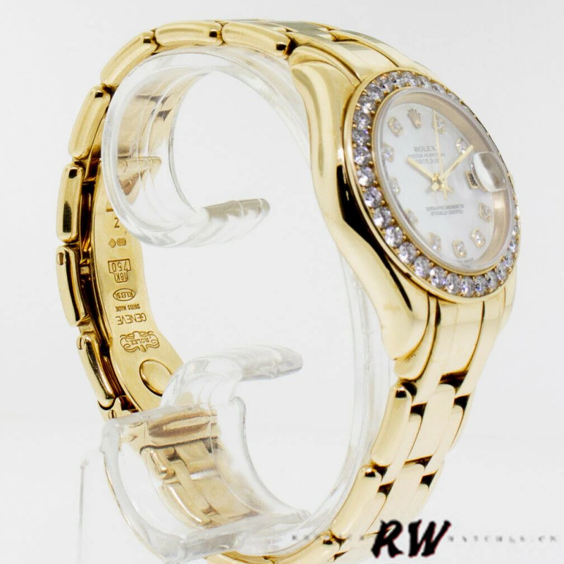 [2026 Mirror Grade]Rolex Pearlmaster 80298 White MOP Dial 29MM Lady Replica Watch