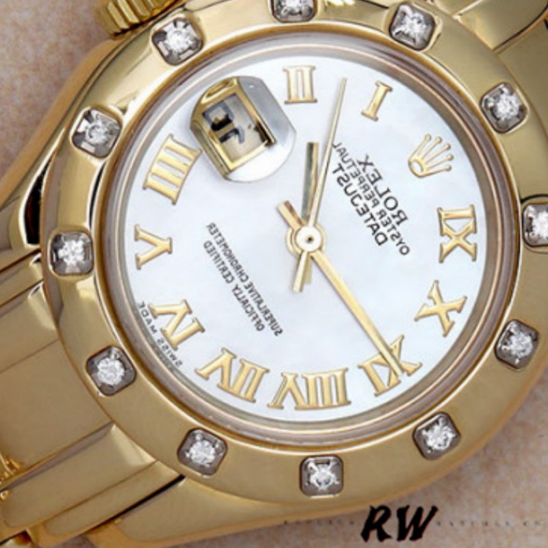 [2026 Mirror Grade]Rolex Pearlmaster 80318 White MOP Dial 29MM Lady Replica Watch
