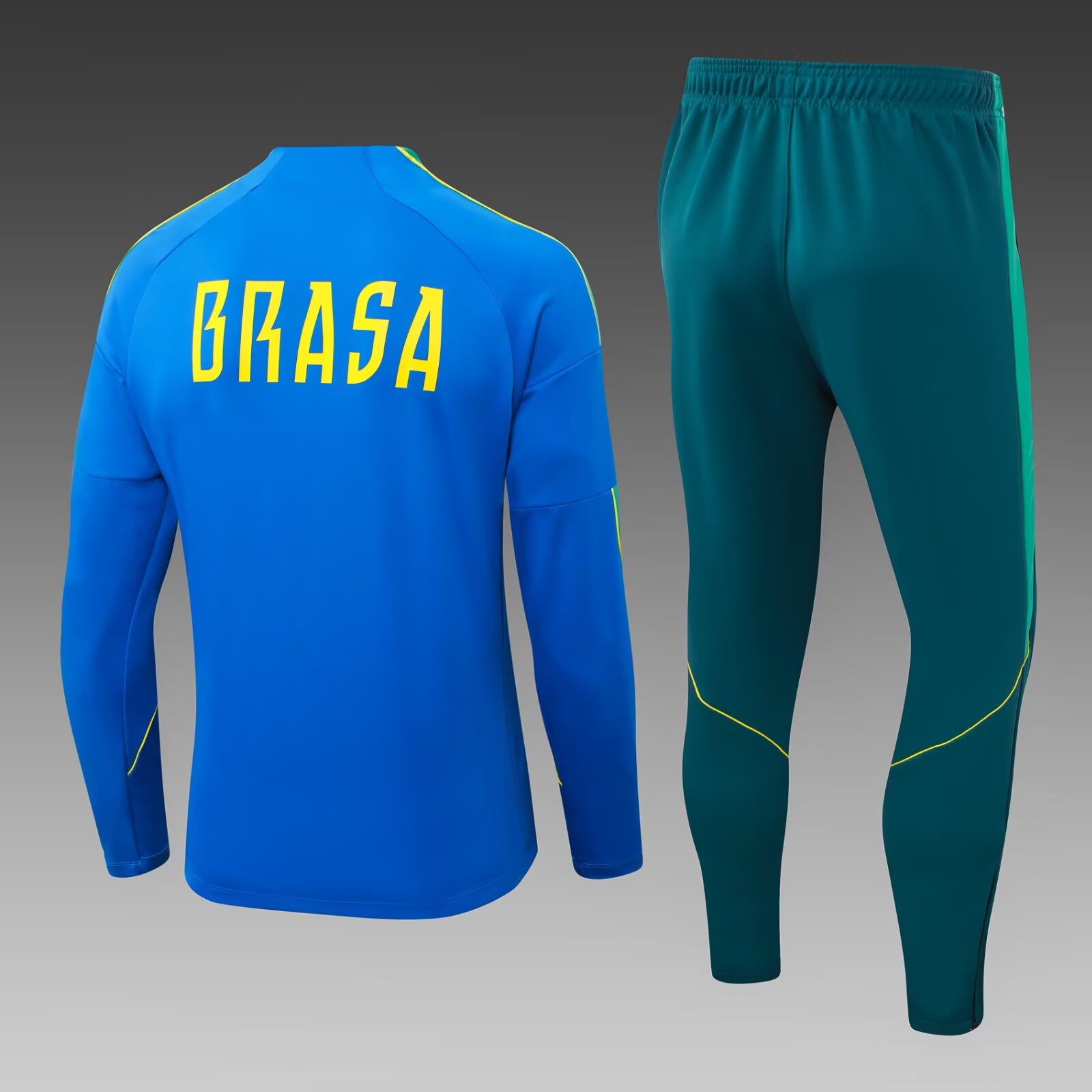 2026 Brazil Half-Zip Training Suit Blue Jersey Set