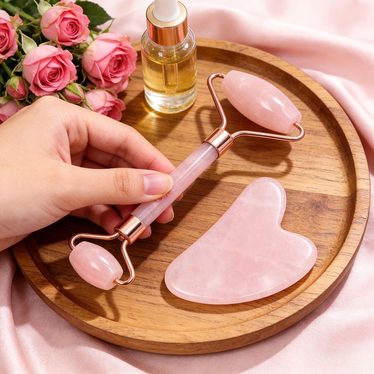 Rose Quartz Facial Self‑Care Gift Bundle