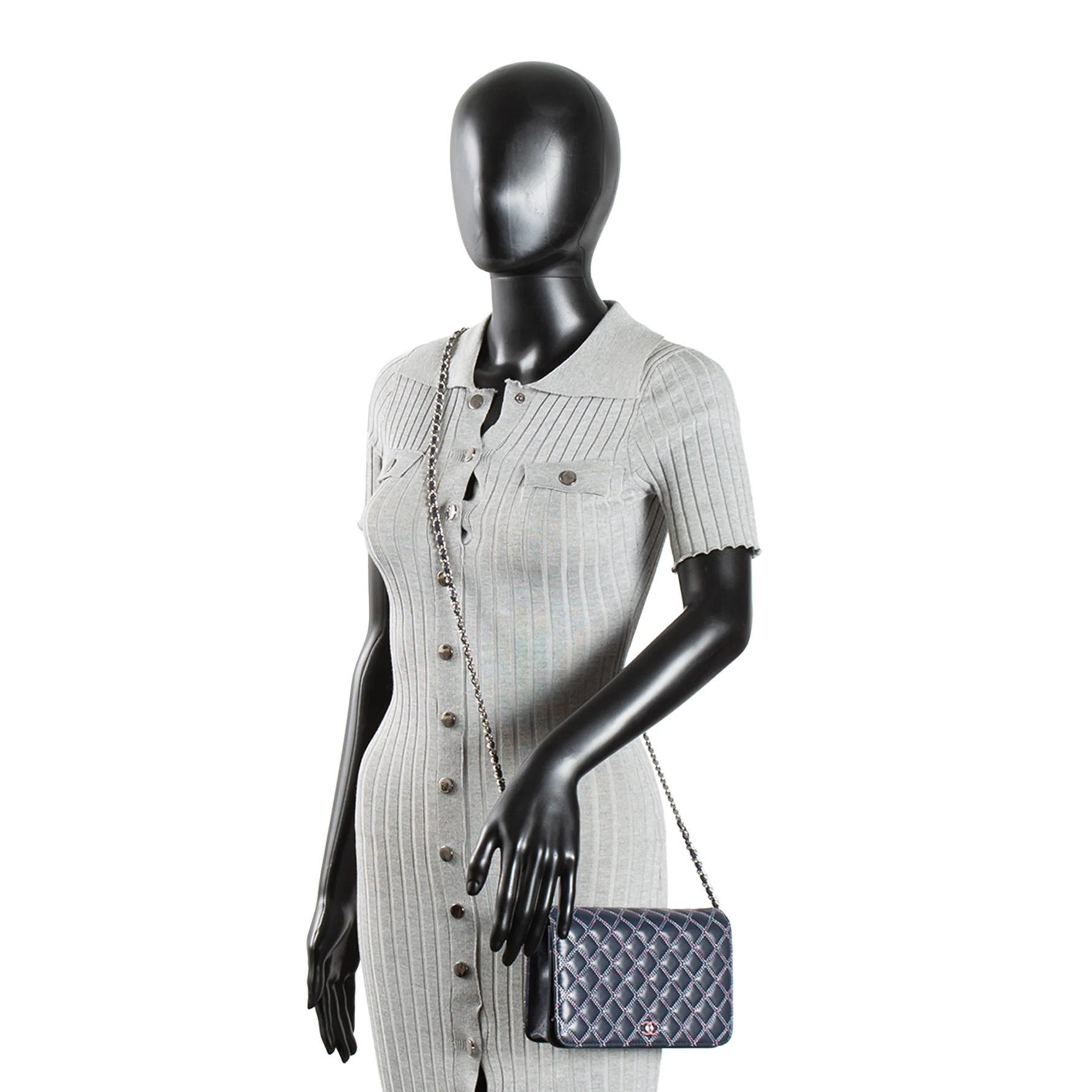 CHANEL Double Stitch Wallet On Chain