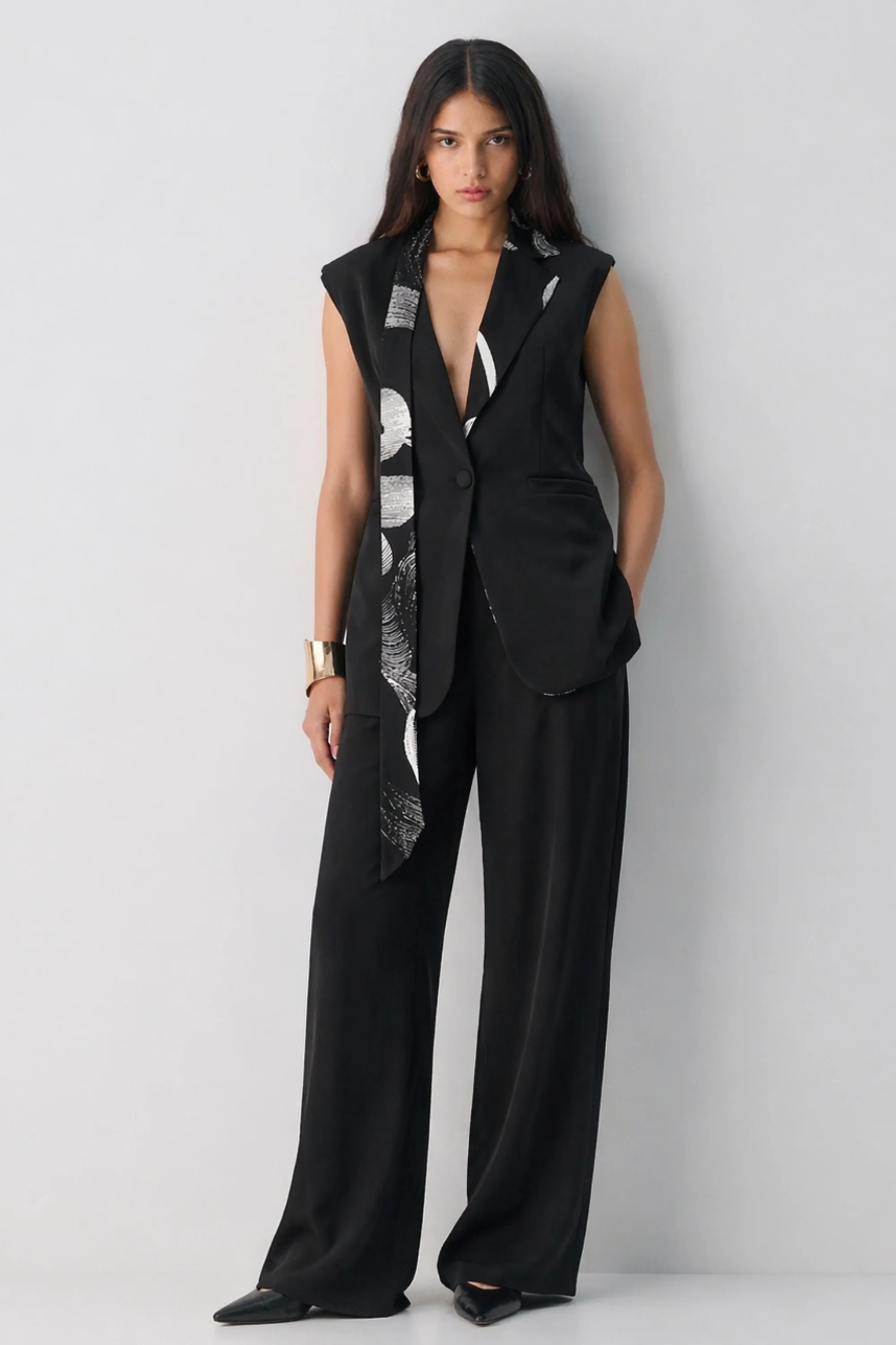 Marble Black Waistcoat Co-ord Set