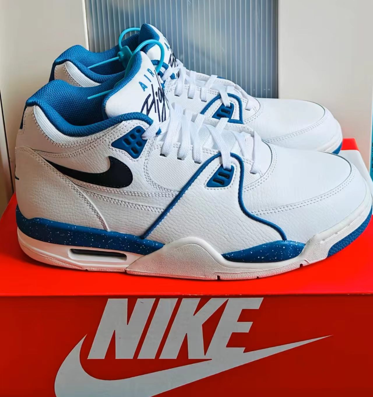 Nike Air Flight 89 White Teal Speckle