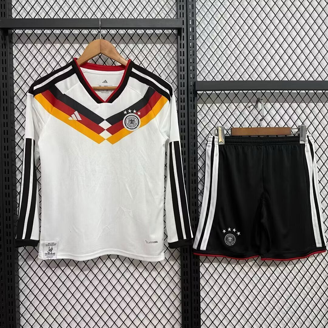 Germany Home Long Sleeve Football Uniform Kids Kit Jersey+Shorts World Cup 2026