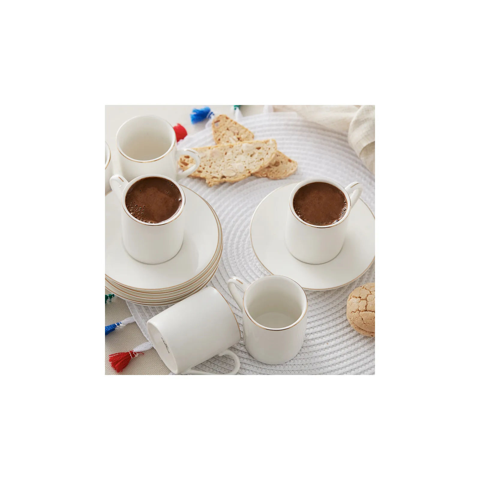 Coffret de tasses à café Karaca Elda pour 6 personnes, 12 pièces