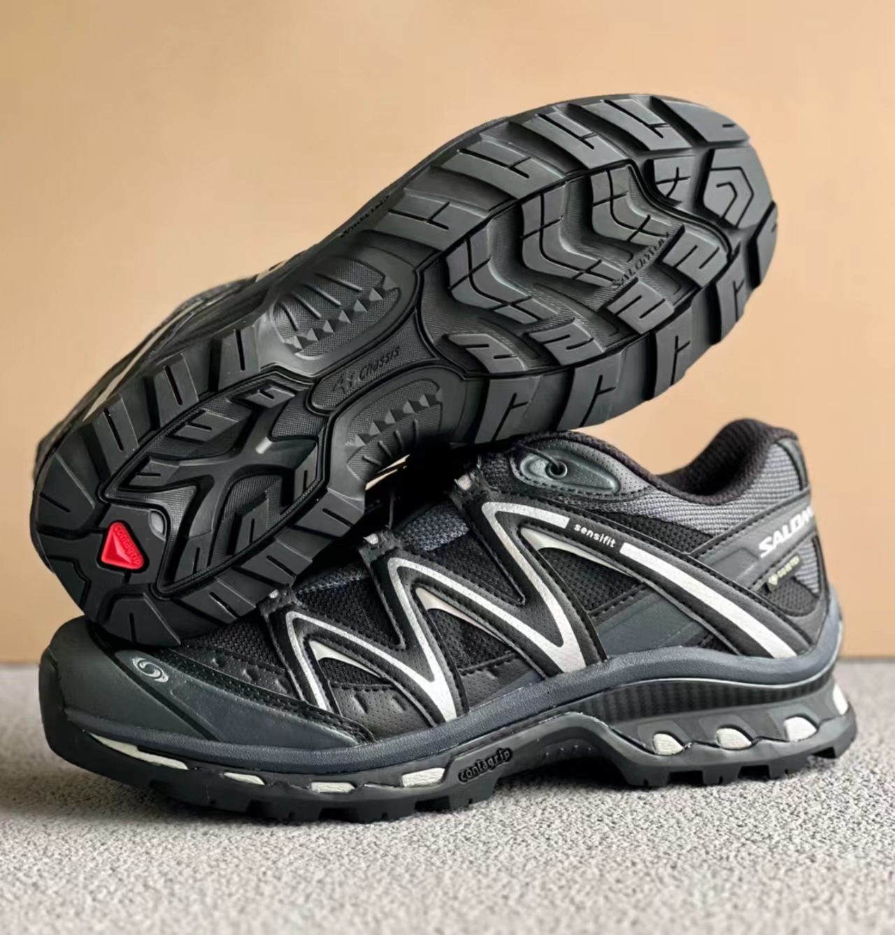 Salomon XA Pro 3D Black Silver Mesh Hiking Shoes