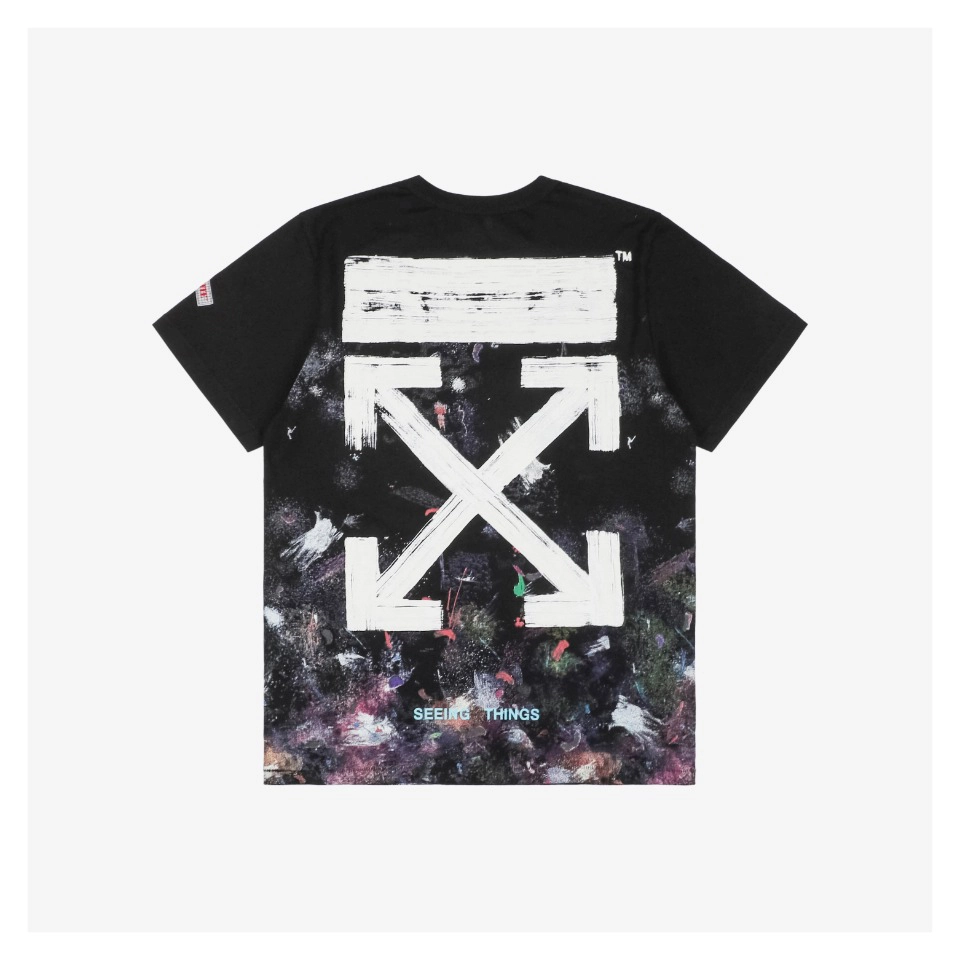 OFF-WHITE “Starry Fireworks” Paint-Splatter Arrows Print T-Shirt