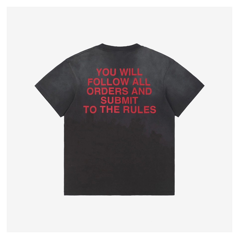 Saint Michael Jesus With Gun Cross Graphic T-Shirt