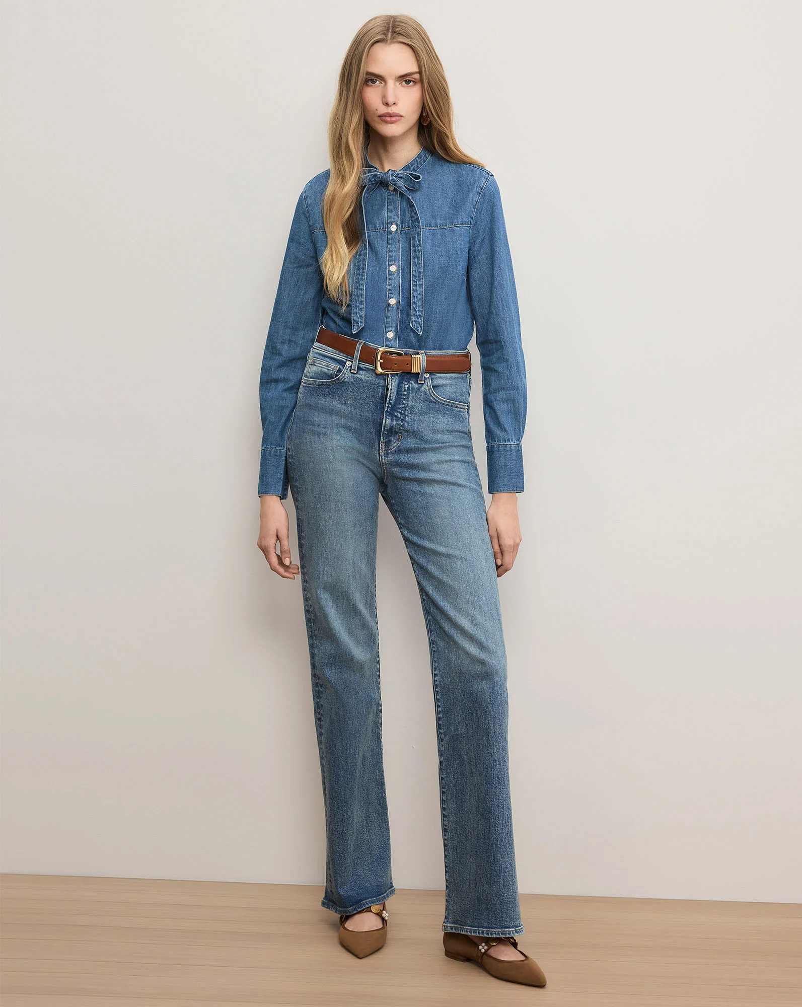 Gabby Denim Button-Down Shirt