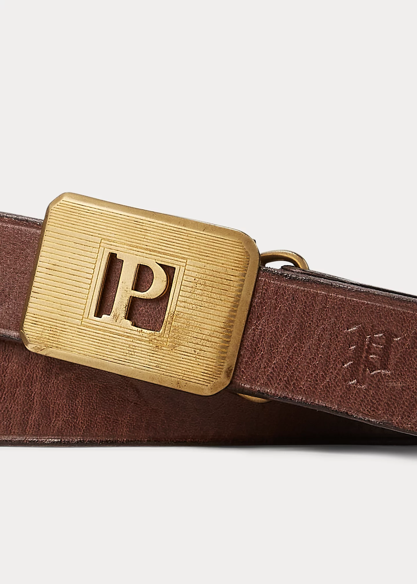 Engine Turned–Buckle Leather Belt