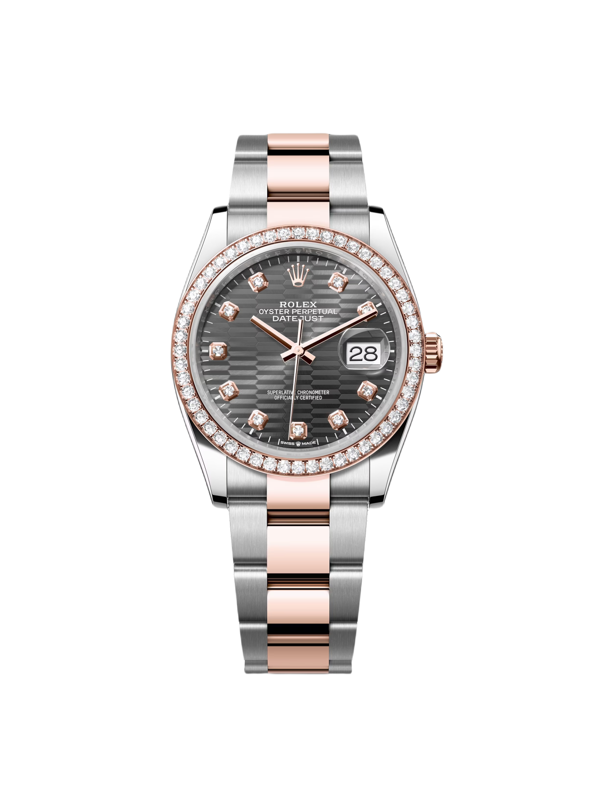 [2026 Mirror Grade]RLX  Datejust 36mm 126281 Slate Fluted Motif Diamond Dial Diamond Bezel and Oyster Bracelet