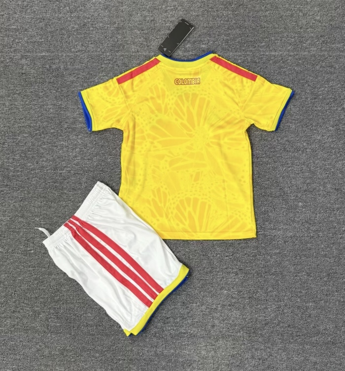 Colombia Soccer Jersey Home Kids Kit Jersey+Shorts World Cup 2026